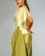 Amara Dress - Buttery Yellow & Olive Green