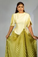 Amara Dress - Buttery Yellow & Olive Green