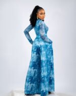 Eve Silk Pants - Azure Marble