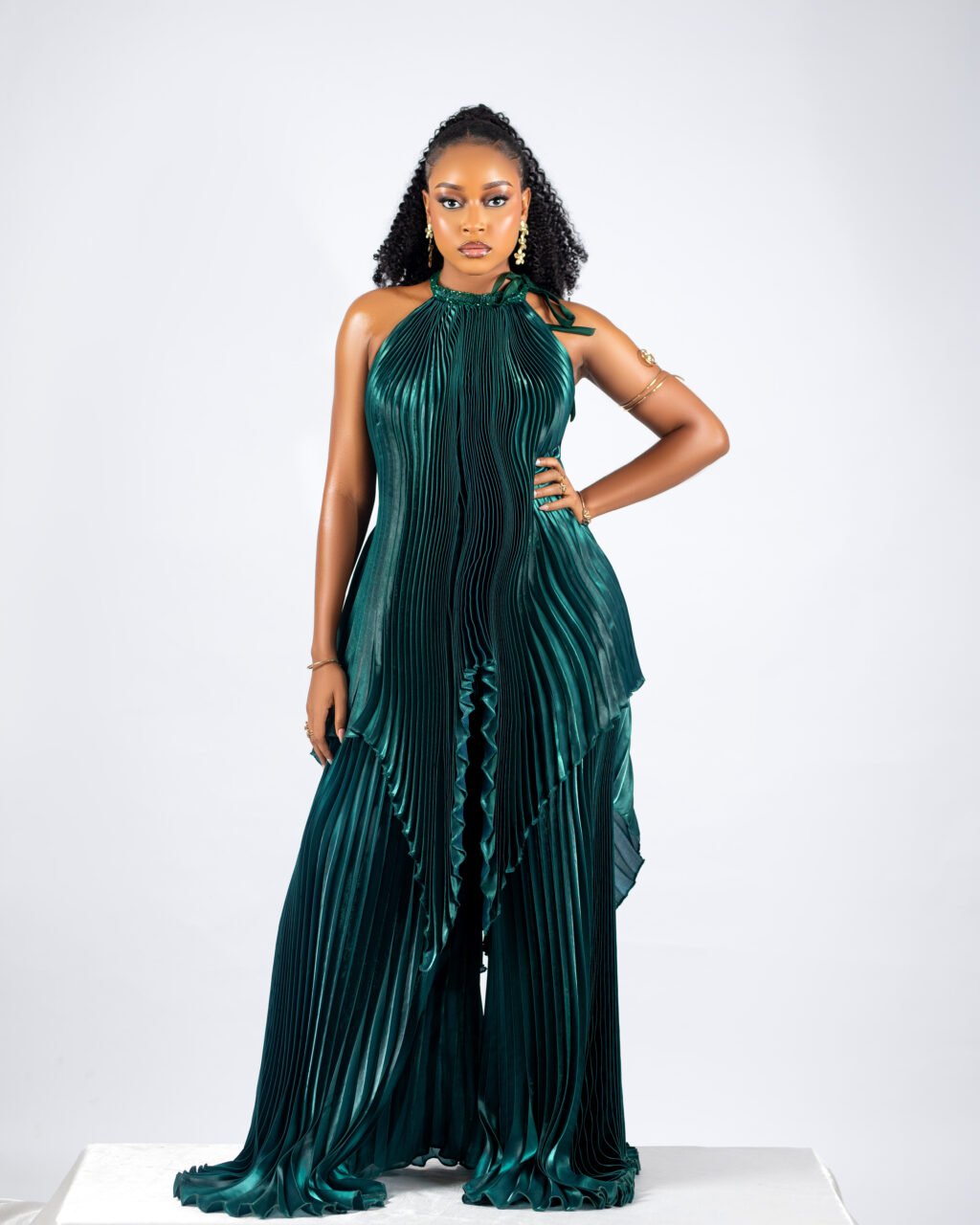 LYRA Pleated Set - Emerald Green