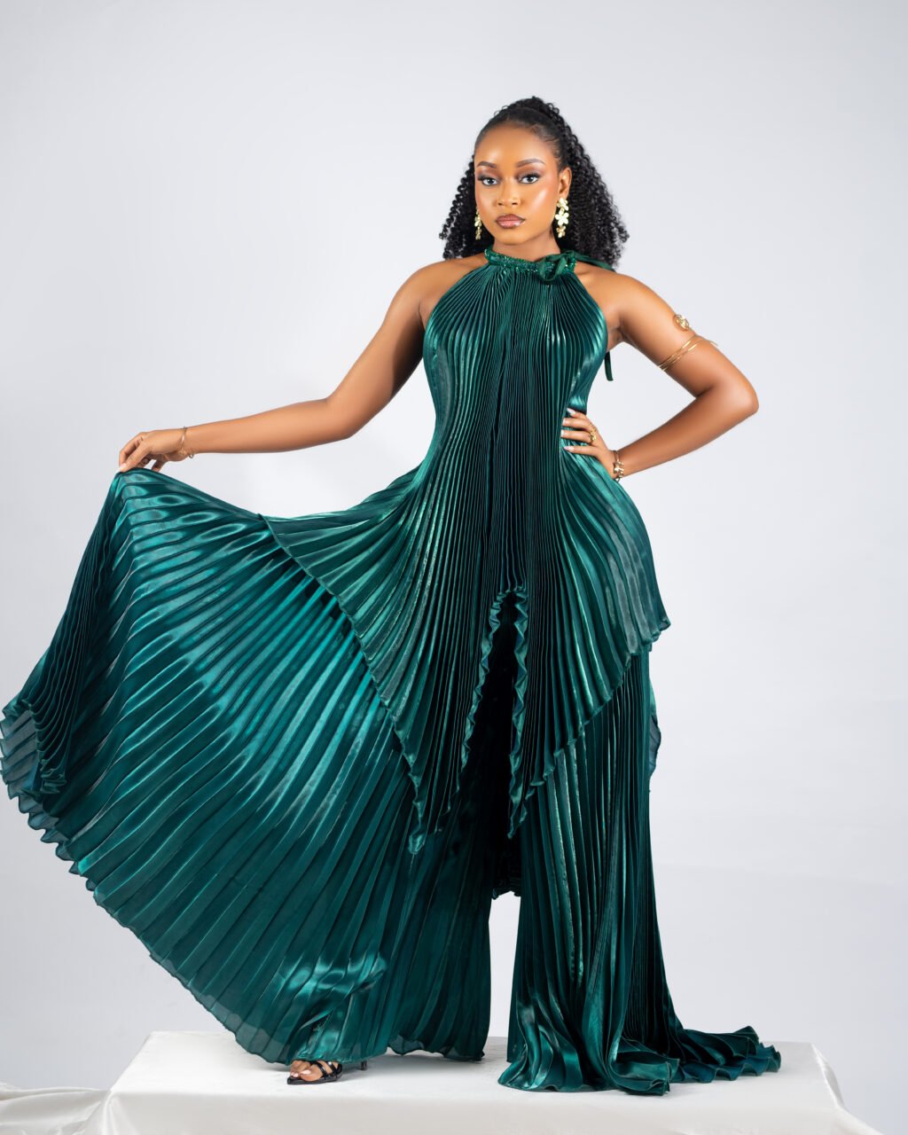 LYRA Pleated Set - Emerald Green
